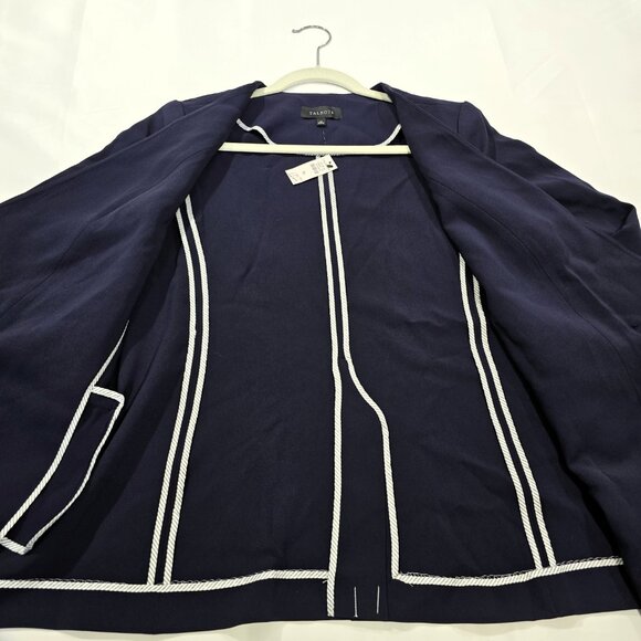 Talbots Women’s Easy Travel Collarless Blazer Navy Size 10 NWT - Picture 11 of 16